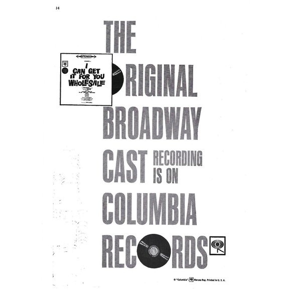 I Can Get it for You Wholesale Columbia Records 1960s Vintage Print Ad 9 in - Picture 1 of 2